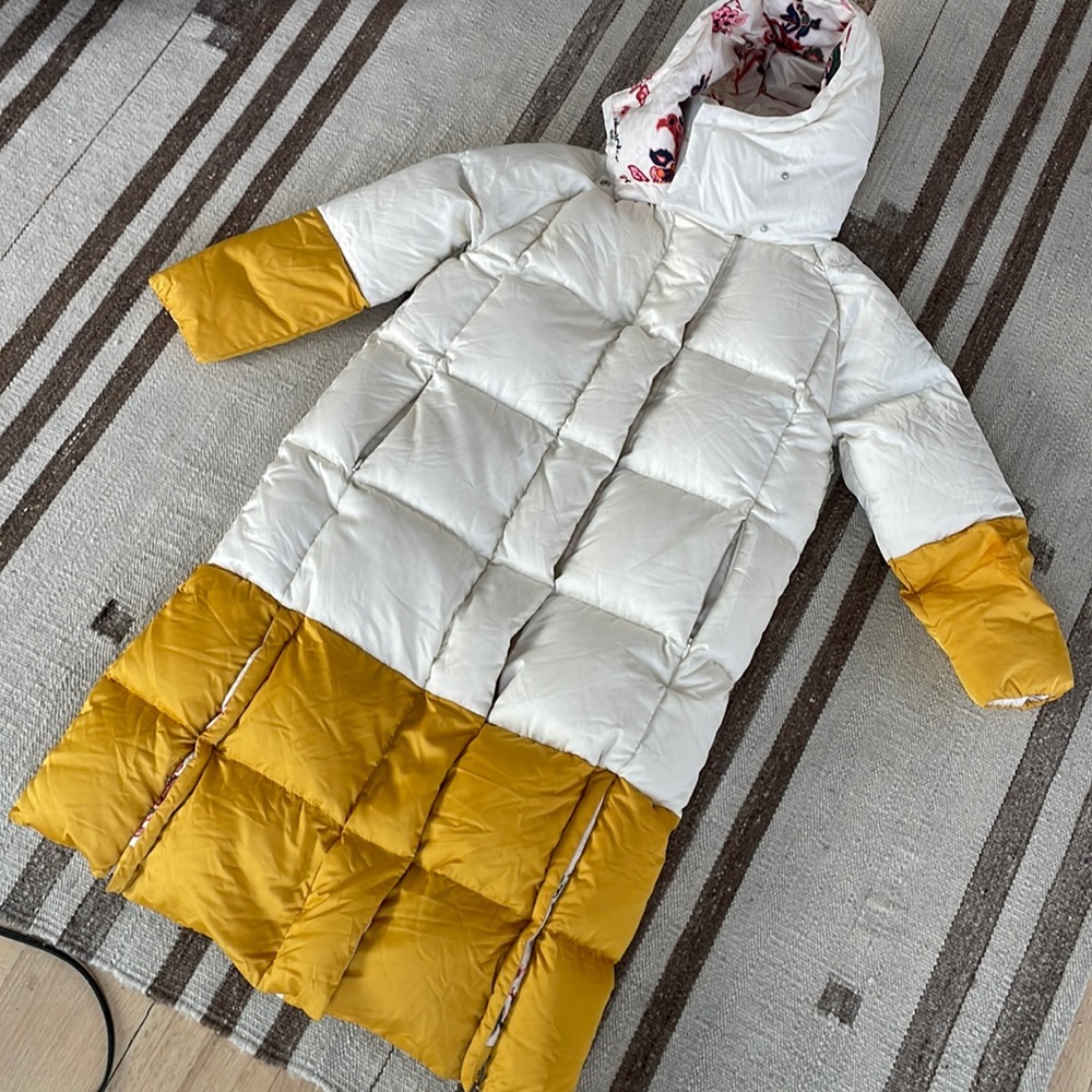 Tory Burch down satin puffer sleeping bag coat, sample, perhaps ooak?